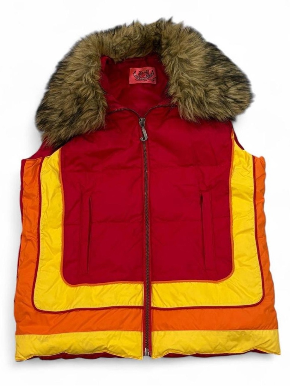 Y2K vintage Juicy Couture puffer vest faux fur collar
